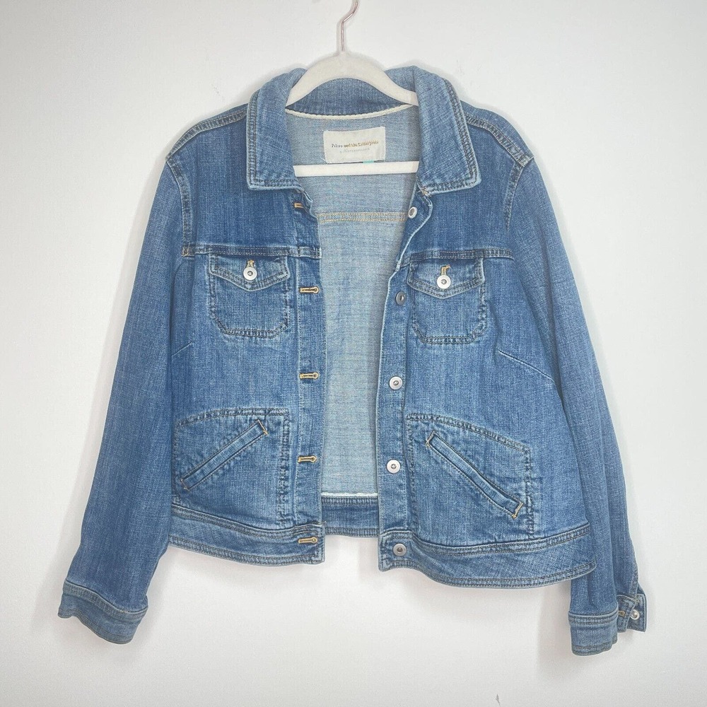 Anthropologie Plus Pilcro Denim Trucker Jean Jacket Plus Size 1X